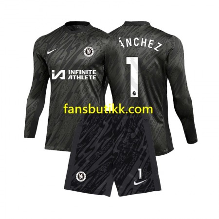 Fotballdrakt Chelsea Robert Sanchez 1 Keeper Barn Bortetrøye 2024-2025 Langermet
